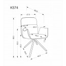 Стул HALMAR K574 серый/черный, поворотный